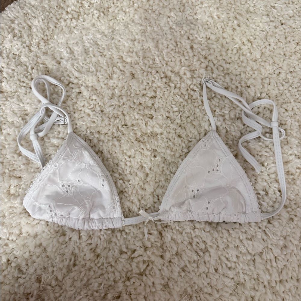 White Lace Bikini Top